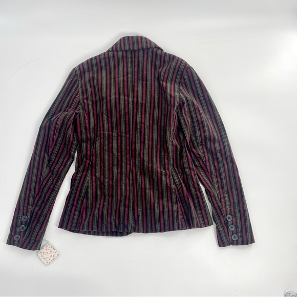 NWT Free People B-Line Striped Velvet Blazer Red Burgundy Academia Jacket Combo - Picture 6 of 14
